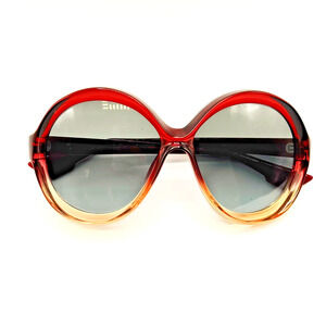 Dior Sunglasses Superbe RMU KU Red Round Frame Blue Lens Limited Edition 63mm Dior Superbe Limited Edition RMUKU Sunglasses – GlassesNow main image 3
